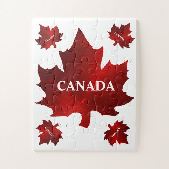 Puzzle CANADÁ 30 piezas hoja de arce roja (Vertical)