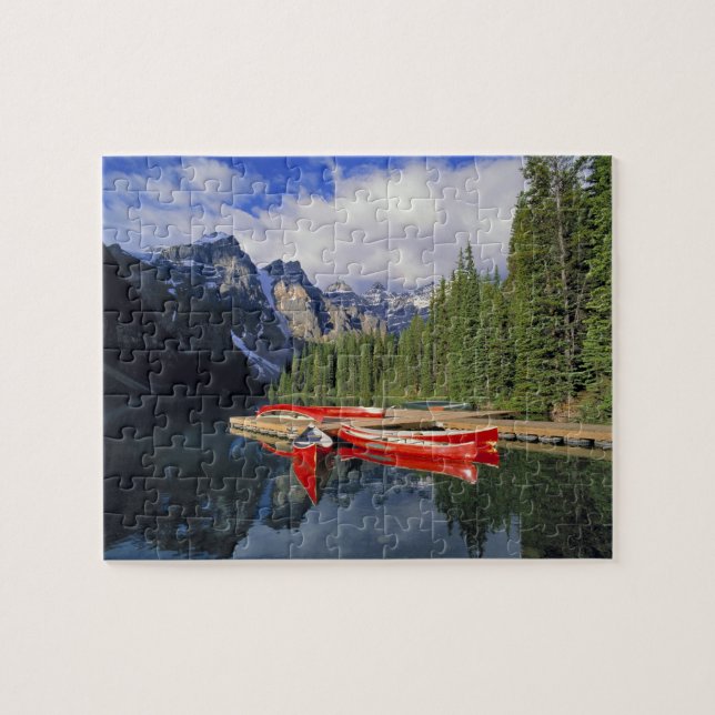 Puzzle Canadá, Alberta, Moraine Lake. La superficie vidri (Horizontal)