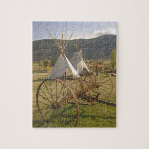 Puzzle CANADÁ, Columbia Británica, Enderby. Tipis y