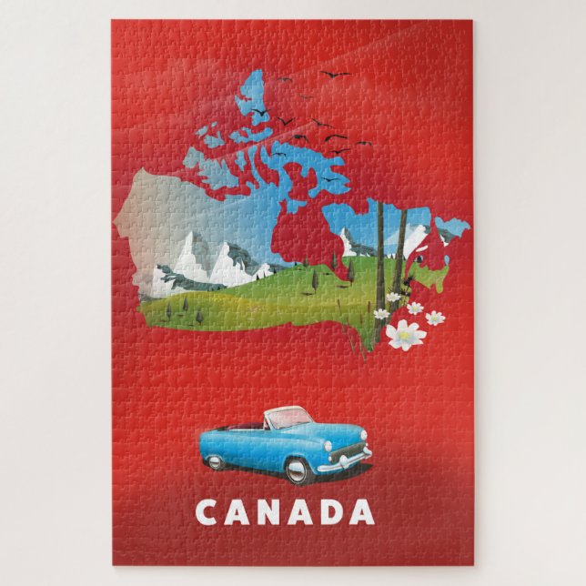 Puzzle Canadá ilustró la impresión de viajes. (Vertical)