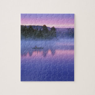 Puzzle Canadá, Ontario, Algonguin Park, Canoista en