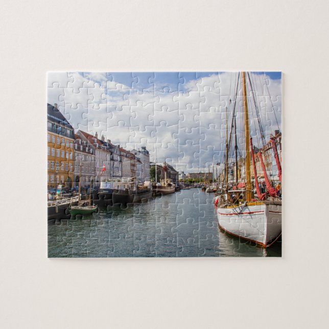 Puzzle Canal con Barcos | Copenhague (Horizontal)