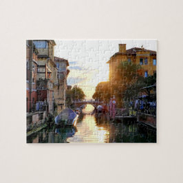 Puzzle Canal de Lido de Venecia al atardecer, Italia