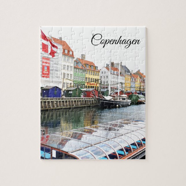 Puzzle Canal de Nyhavn en Copenhague, Danmark (Vertical)