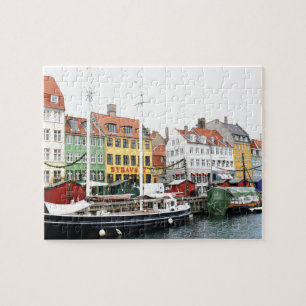 Puzzle Canal de Nyhavn en Copenhague, Danmark