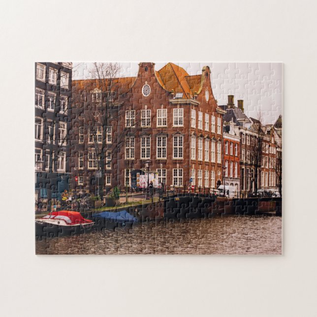 Puzzle Canal y arquitectura de Amsterdam (Horizontal)