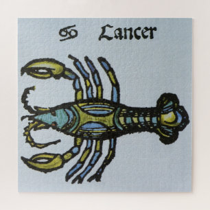 Puzzle Cáncer el Cangrejo, Signo Vintage del Zodiaco
