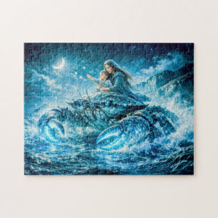 Puzzle Cáncer Zodiaco con Madre e Hijo Alcanzando para t