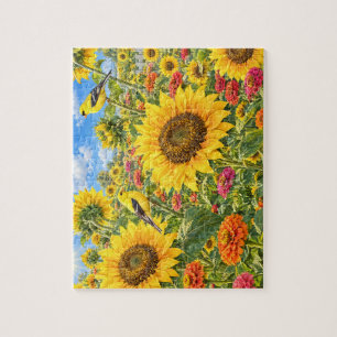 Puzzle Canción de Girasoles Jardín de Pájaros Rompecabeza