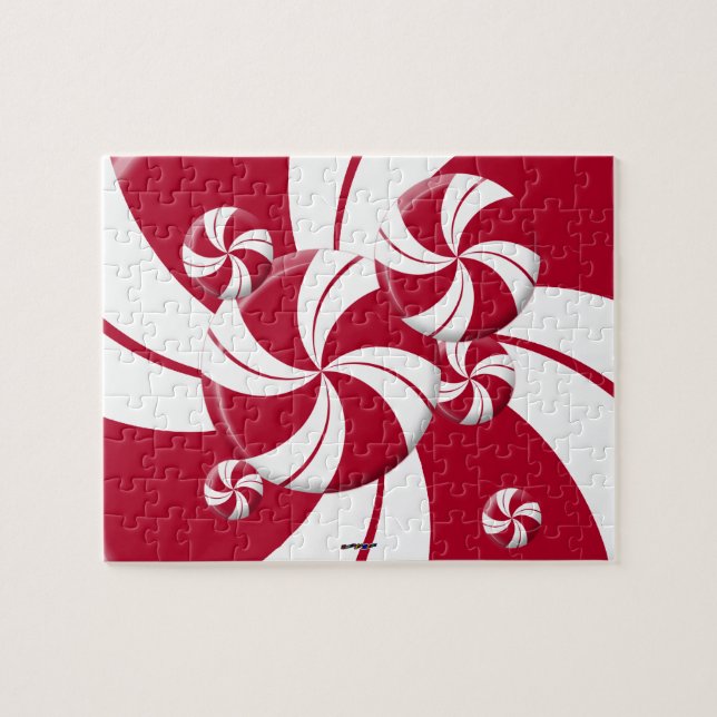 Puzzle Candía de rayas de menta piperminosa (Horizontal)