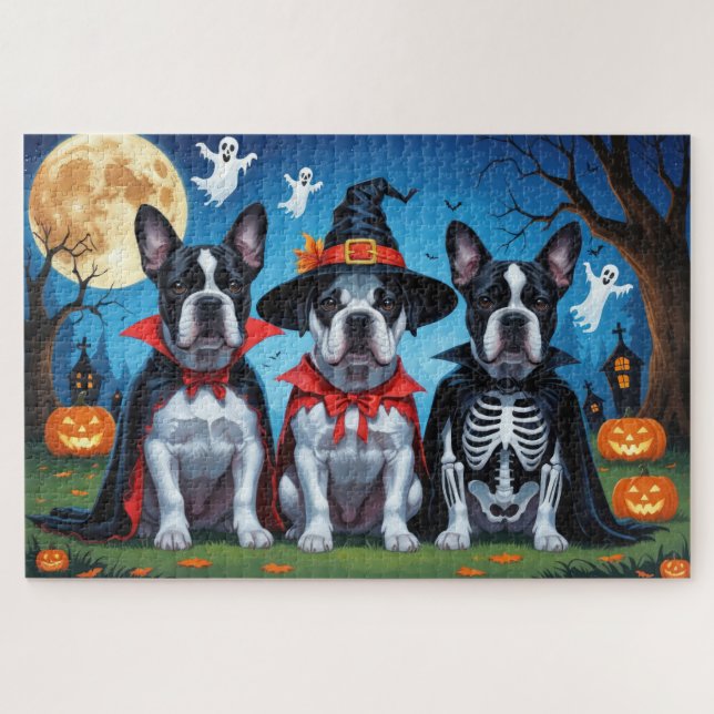 Puzzle Cane Corso Dogs Calabaza Halloween Funny (Horizontal)