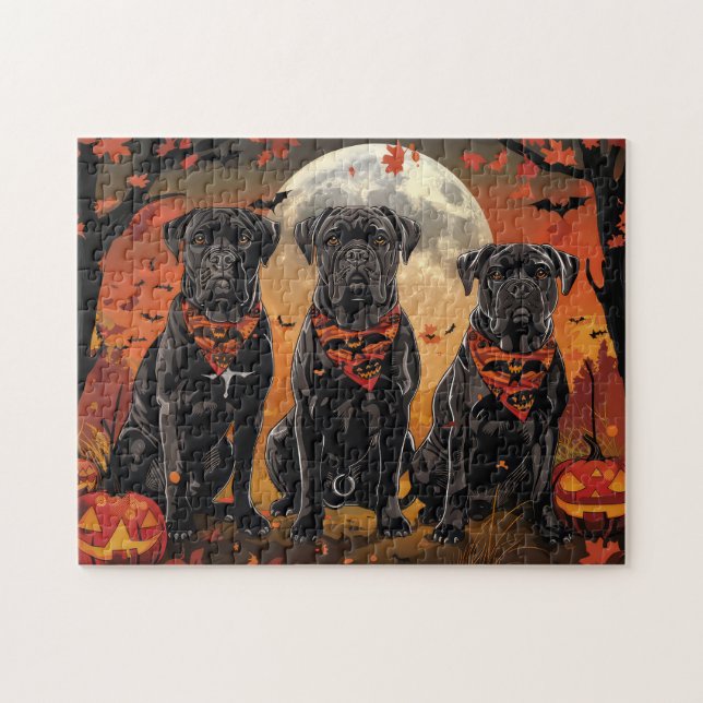 Puzzle Cane Corso Halloween Espeluznante (Horizontal)