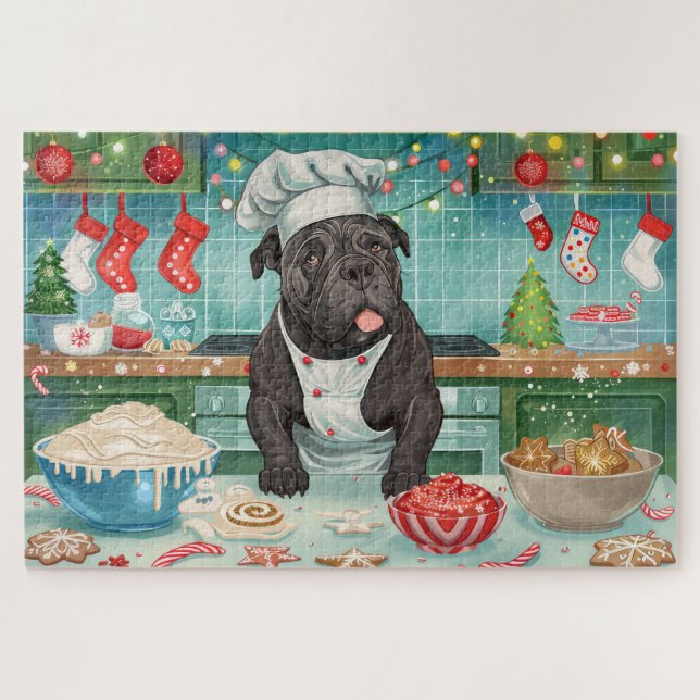 Puzzle Cane Corso Holiday Baking: Navidades festivos (Horizontal)