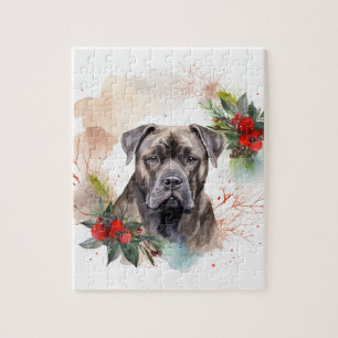Puzzle Cane Corso Navidades Wreath Festimes Pup