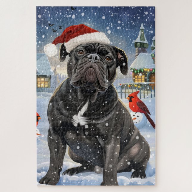 Puzzle Cane Corso Winter Navidades Wonderland Alegría (Vertical)