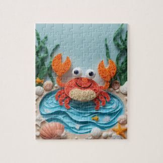 Puzzle Cangrejo de Estanque de Marea Arte de Papel Juguet