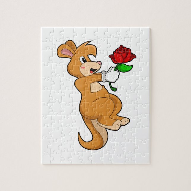 Puzzle Canguro con flor (Vertical)