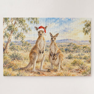 Puzzle Canguro de Navidad con sombrero de Santa Gumtree
