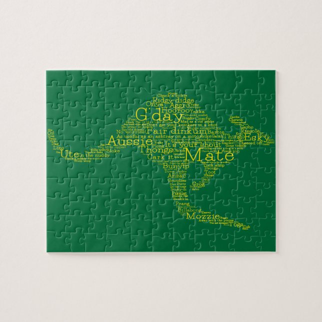 Puzzle Canguro hecho de jerga australiana (Horizontal)