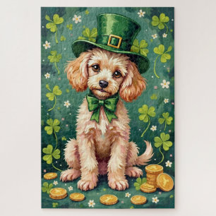 Puzzle Caniche Día de San Patricio Elegante Perro Afortun