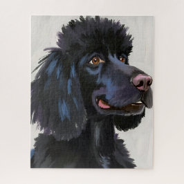 Puzzle Caniche Negro | Arte de Mascota Acuarela de Perro