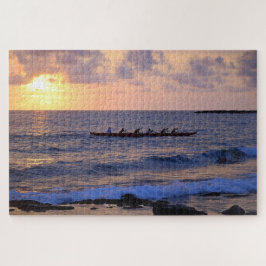 Puzzle Canoa de Ugatillo al atardecer en la Gran Isla Haw