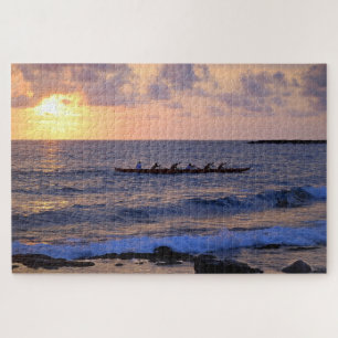 Puzzle Canoa de Ugatillo al atardecer en la Gran Isla Haw
