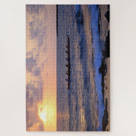 Puzzle Canoa de Ugatillo al atardecer en la Gran Isla Haw