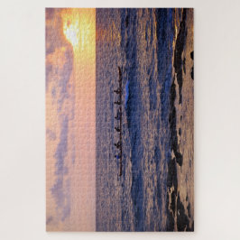 Puzzle Canoa de Ugatillo al atardecer en la Gran Isla Haw