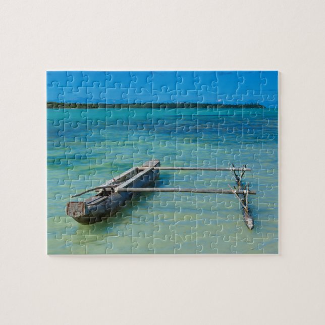 Puzzle Canoa Outrigger En Océano Poco Profundo (Horizontal)