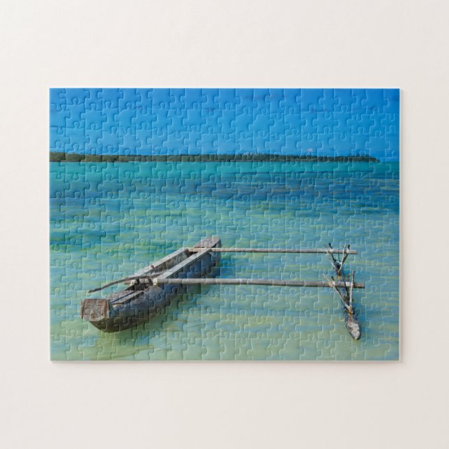 Puzzle Canoa Outrigger En Océano Poco Profundo (Horizontal)