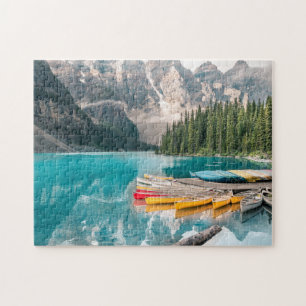 Puzzle Canoas en el Parque Nacional Moraine Lake Banff Ca