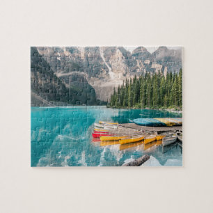 Puzzle Canolas del lago Moraine Banff Canadá Reflejos