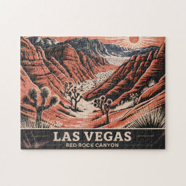 Puzzle Cañón de Rock Rojo Las Vegas Viaje Retro Vintage W