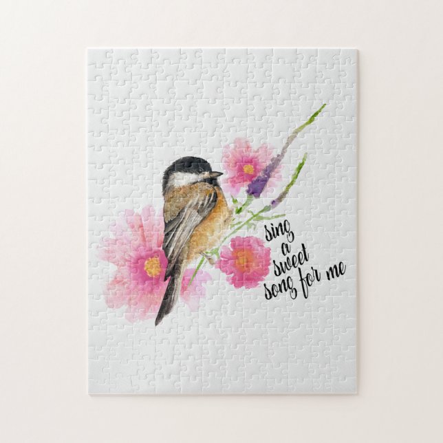 Puzzle Canta Una Dulce Canción Para Mí Pollo Acuarela (Vertical)