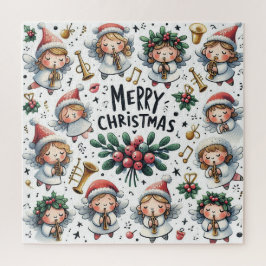 Puzzle Cantantes Angelicales de Navidad con Muérdago y tr