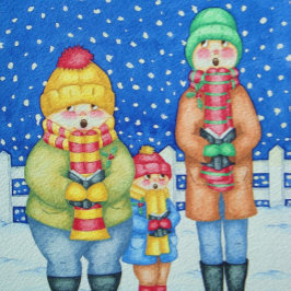 Puzzle cantantes de villancicos graciosos en navidades de