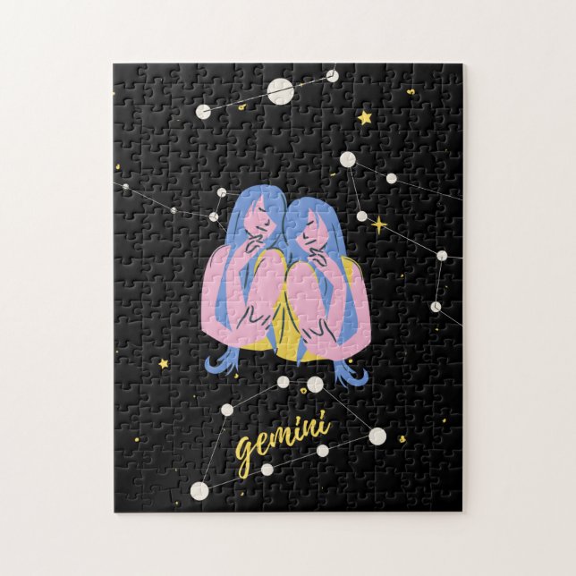 Puzzle Cantar Gemini Zodiac en el espacio (Vertical)