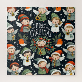 Puzzle Canto de ángeles de Navidad con muérdago