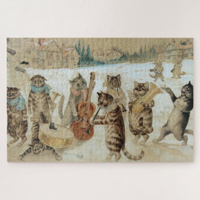 Puzzle Canto de gatos Carol por Louis Wain (Horizontal)