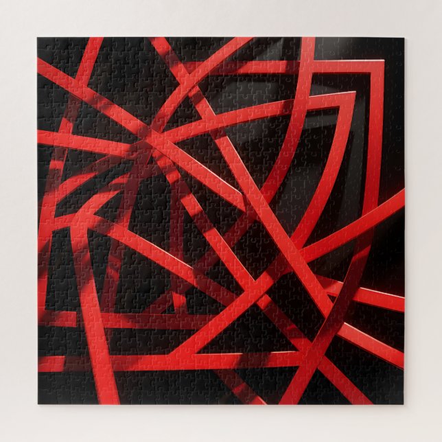 Puzzle Caos Abstracto Geométrico Rojo (Vertical)