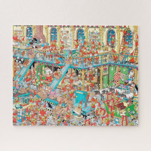 Puzzle Caos de los Navidades del taller de Santa Claus (Horizontal)