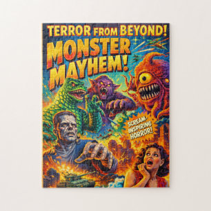 Puzzle Caos de Monstruos Retro Vintage Horror