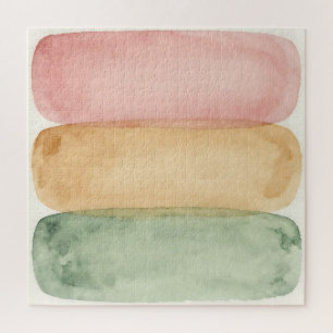 Puzzle Capas de bloque de color pastel de acuarela