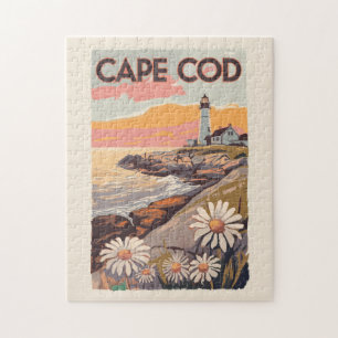 Puzzle Cape Cod Massachusetts Arte de Viaje Pictórico Ret
