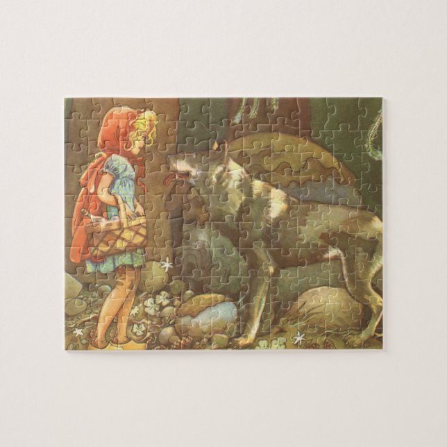 Puzzle Caperucita Roja, cuento de hadas vintage (Horizontal)