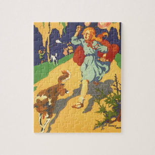 Puzzle Caperucita Roja Vintage, Perro y Globos