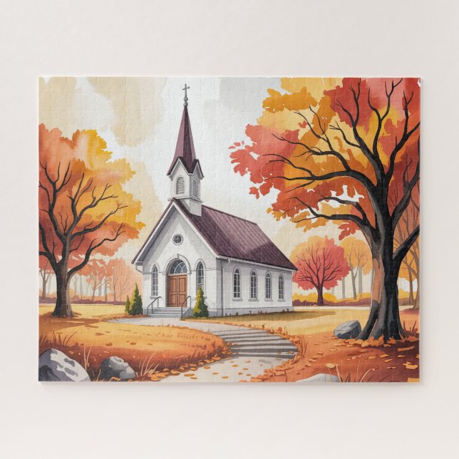 Puzzle Capilla de Otoño/Iglesia (Horizontal)