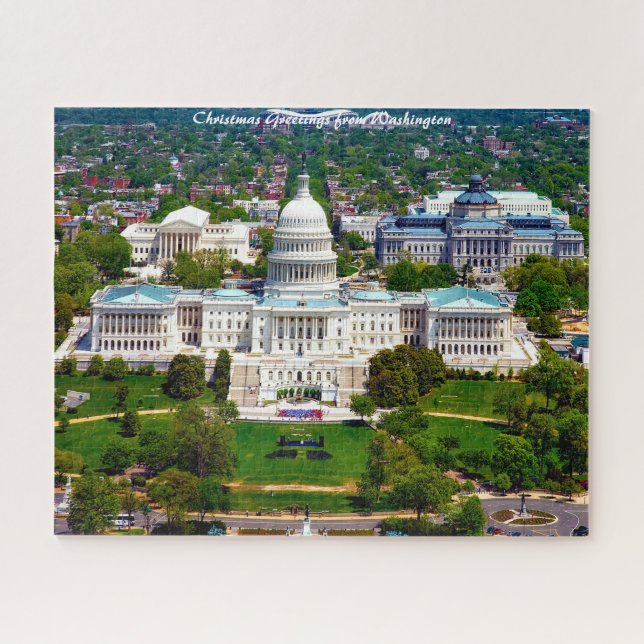 Puzzle Capital de Washington. Feliz Navidad (Horizontal)