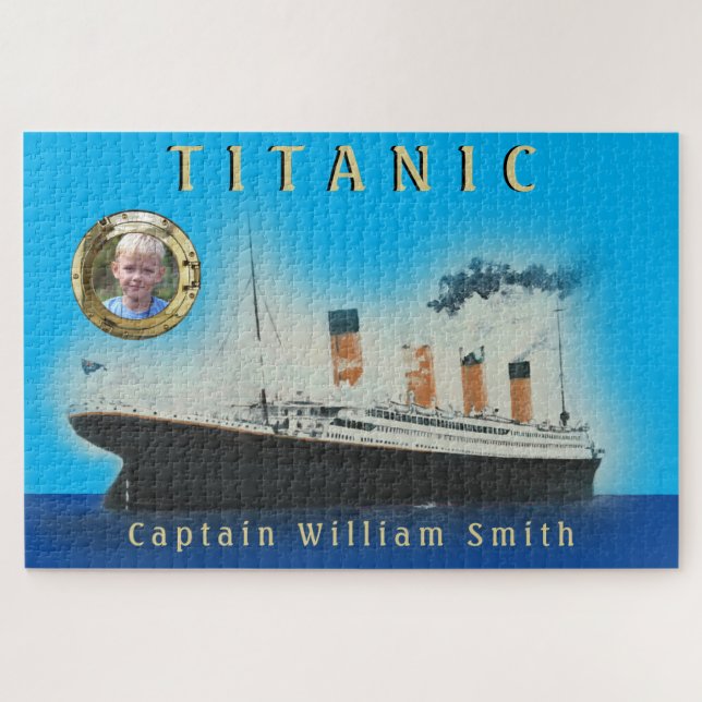 Puzzle Capitán de foto del barco personalizado Titanic (Horizontal)